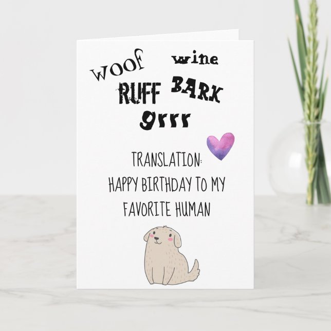 Carte Joyeux Anniversaire De Chien Cute Funny Card (Devant)