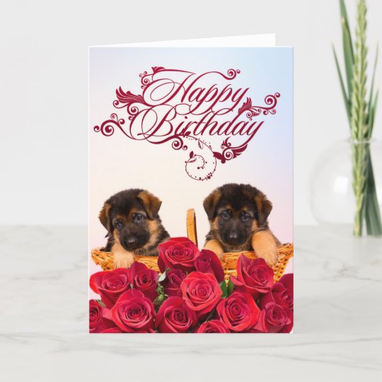 Carte Joyeux Anniversaire De Chien De Berger Allemand Zazzle Fr