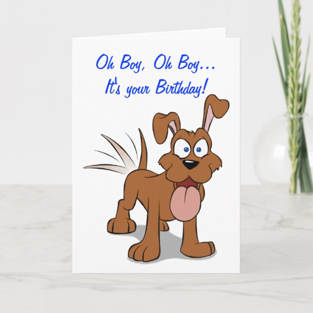 Carte Joyeux anniversaire de chien heureux (Devant)