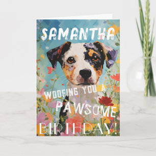 Carte Joyeux anniversaire de chien mignon et adorable