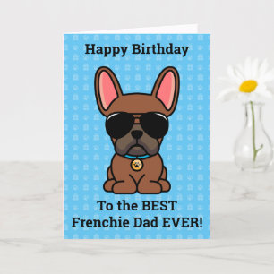Carte Joyeux anniversaire de chien Red Fawn French Bulld