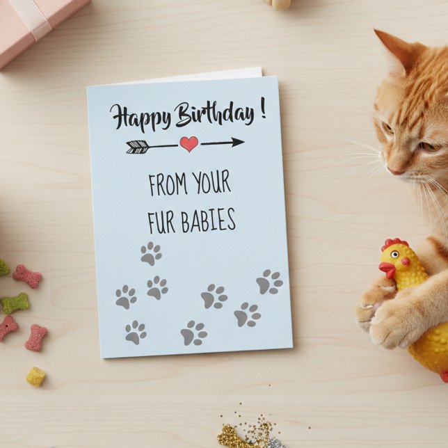 Carte Joyeux anniversaire de Chiens Chats Animaux multip (Créateur téléchargé)