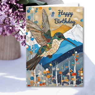 Carte Joyeux anniversaire de colibri