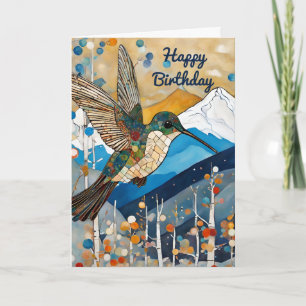 Carte Joyeux anniversaire de colibri