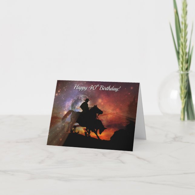 Carte Joyeux anniversaire de Cowboy Roping and Steer Hap (Devant)