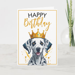 Carte Joyeux anniversaire de Dalmatie noire et or
