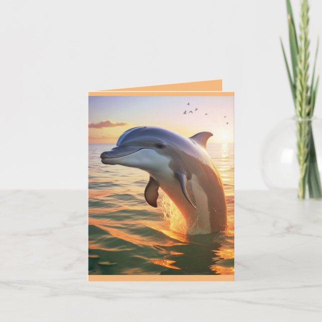 Carte Joyeux anniversaire de dauphin (Devant)