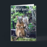 Carte Joyeux anniversaire de Deez Nuts Funny Squirrel Ph<br><div class="desc">Joyeux anniversaire de DEEZ NUTS ! Un écureuil hilarant joue avec des mots qui plaisantent sur ses noix. Humour brut sur une carte d'anniversaire pour adulte. Faites rire vos amis avec cette citation pop culture.</div>