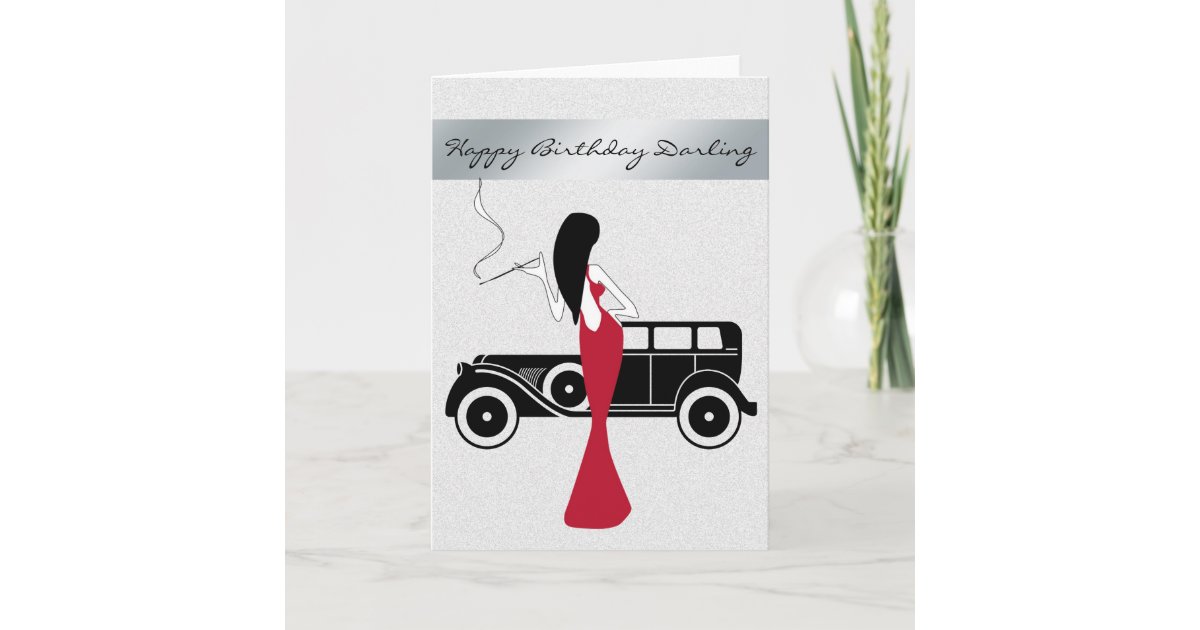 Carte Joyeux Anniversaire De Femme Chic Elegante Zazzle Fr