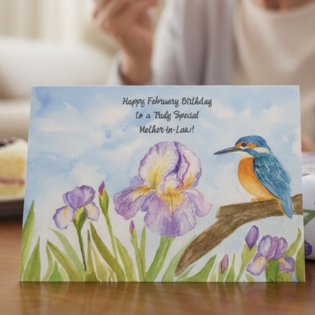 Carte Joyeux anniversaire de février à ma belle-mère Roi (Créateur téléchargé)