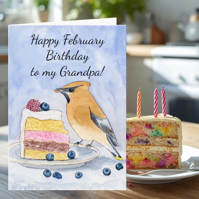Carte Joyeux anniversaire de février Papy Gâteau de Jase (Créateur téléchargé)