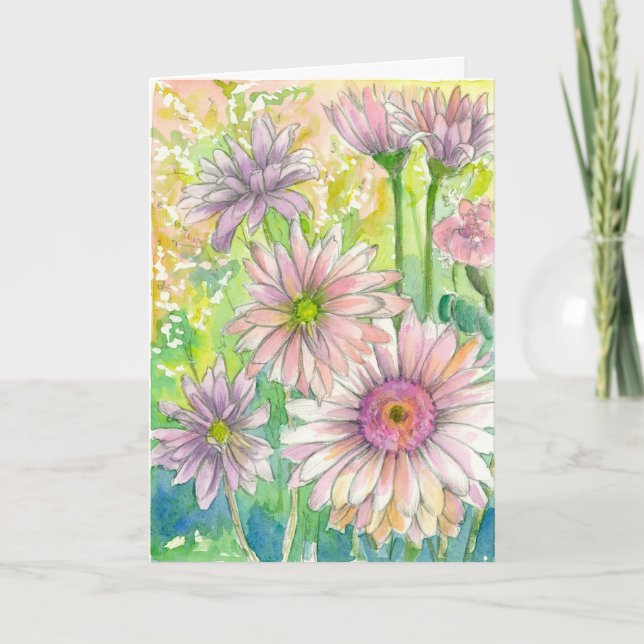 Carte Joyeux anniversaire de Gerbera de marguerite de (Devant)