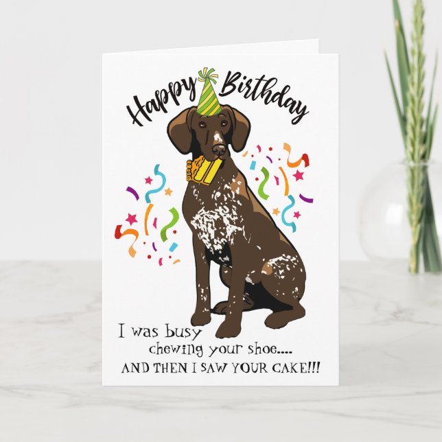 Carte Joyeux anniversaire de German Short Haired Pointer (Devant)
