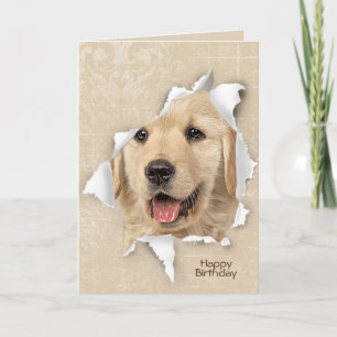 Carte Joyeux anniversaire de Golden Retriever