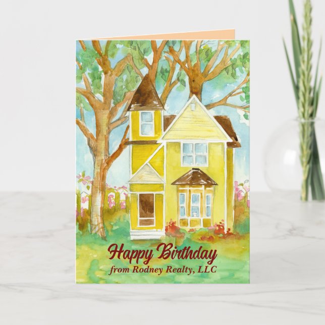 Carte Joyeux Anniversaire De Immobilier Agent House (Devant)