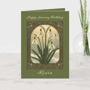 Carte Joyeux Anniversaire de Janvier Fleurs de Perce-Nei