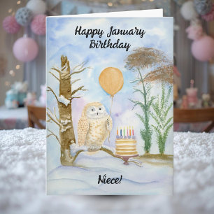 Carte Joyeux Anniversaire de Janvier pour une Nièce Gâte