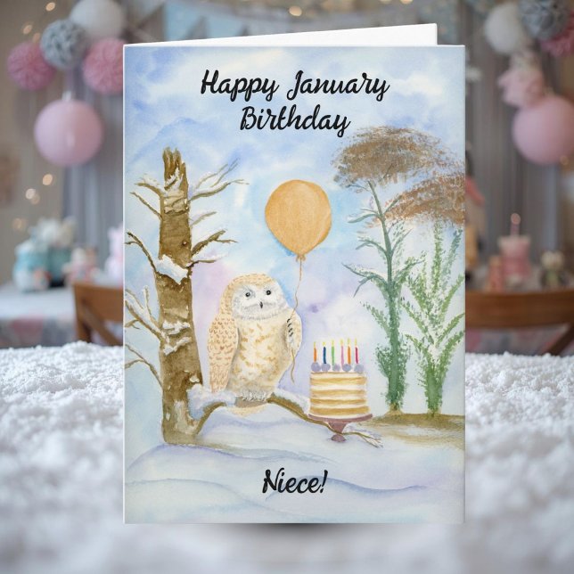 Carte Joyeux Anniversaire de Janvier pour une Nièce Gâte (Créateur téléchargé)