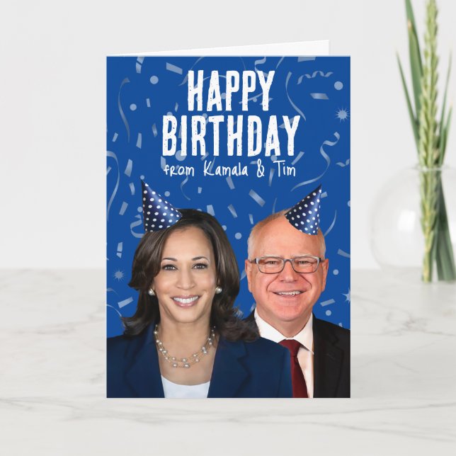 Carte Joyeux anniversaire de Kamala et Tim (Devant)