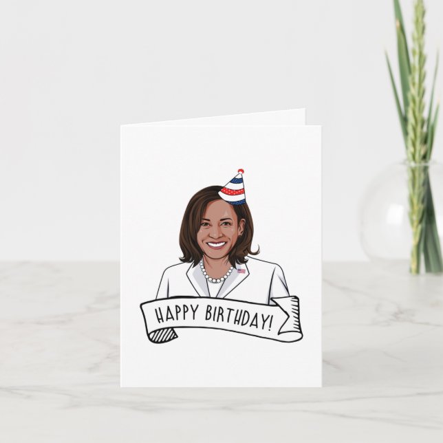 Carte Joyeux anniversaire de Kamala Harris (Devant)