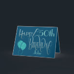 Carte Joyeux anniversaire de l’homme N’importe quel âge<br><div class="desc">Un design élégant de typographie stylée aux couleurs masculines. Il est très polyvalent car vous pouvez facilement personnaliser l'âge selon vos besoins! Happy Birthday est placé dans une typographie ornée en bleu, et l’âge est dans une police de coordonnées en turquoise doux, avec le nom de votre destinataire, sur un...</div>