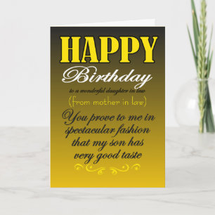 Carte Joyeux anniversaire de la belle-mère à la belle-fi