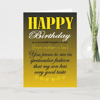 Carte Joyeux anniversaire de la belle-mère à la belle-fi
