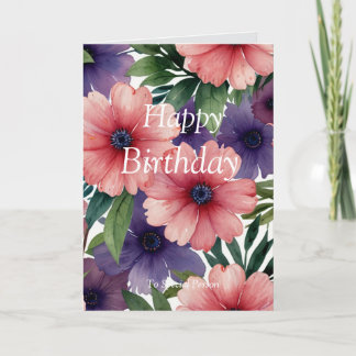 Carte Joyeux anniversaire de la flore botanique