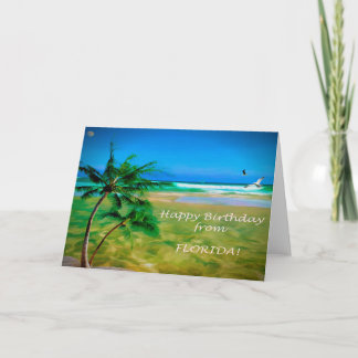 Carte Joyeux anniversaire de la FLORIDE
