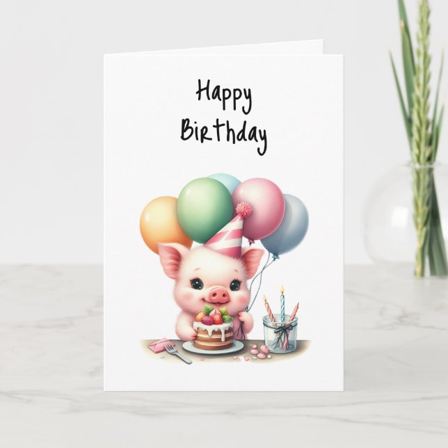 Carte Joyeux Anniversaire de la pêche sur les ballons de (Devant)