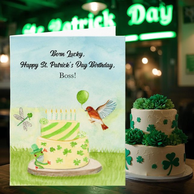 Carte Joyeux anniversaire de la Saint-Patrick à mon patr (Créateur téléchargé)