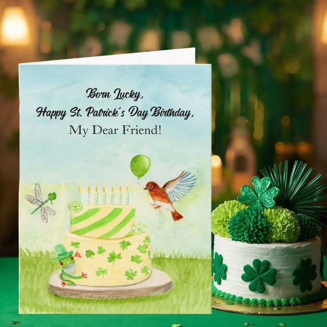 Carte Joyeux anniversaire de la Saint-Patrick à un ami (Créateur téléchargé)