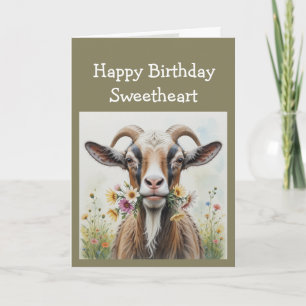 Carte Joyeux Anniversaire, de la vieille chèvre qui t'ai