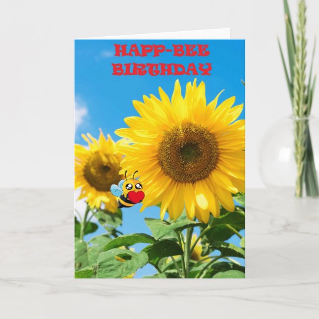 Carte Joyeux anniversaire de l'abeille (Devant)