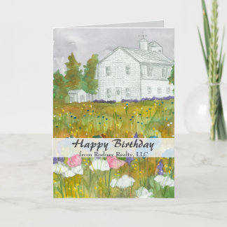 Carte Joyeux anniversaire de l'agent immobilier Ferme
