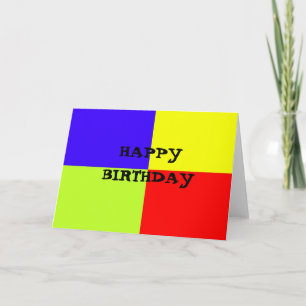 Carte Joyeux anniversaire de l'art en bloc coloré