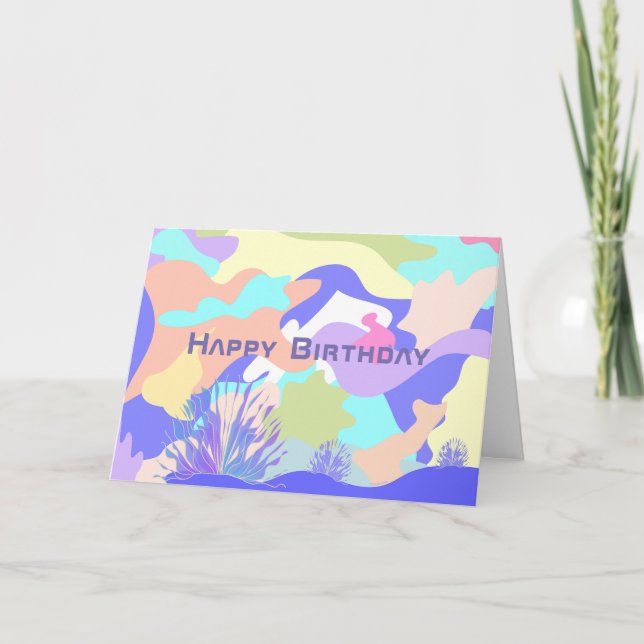 Carte Joyeux anniversaire de l'art moderne Abstrait (Devant)