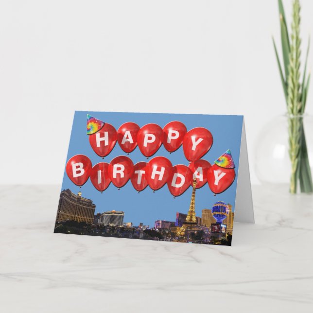 Carte JOYEUX ANNIVERSAIRE de Las Vegas Card (Devant)