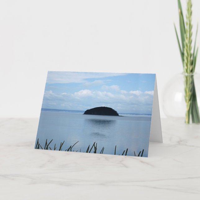 Carte Joyeux Anniversaire de l'île dans la mer (Devant)