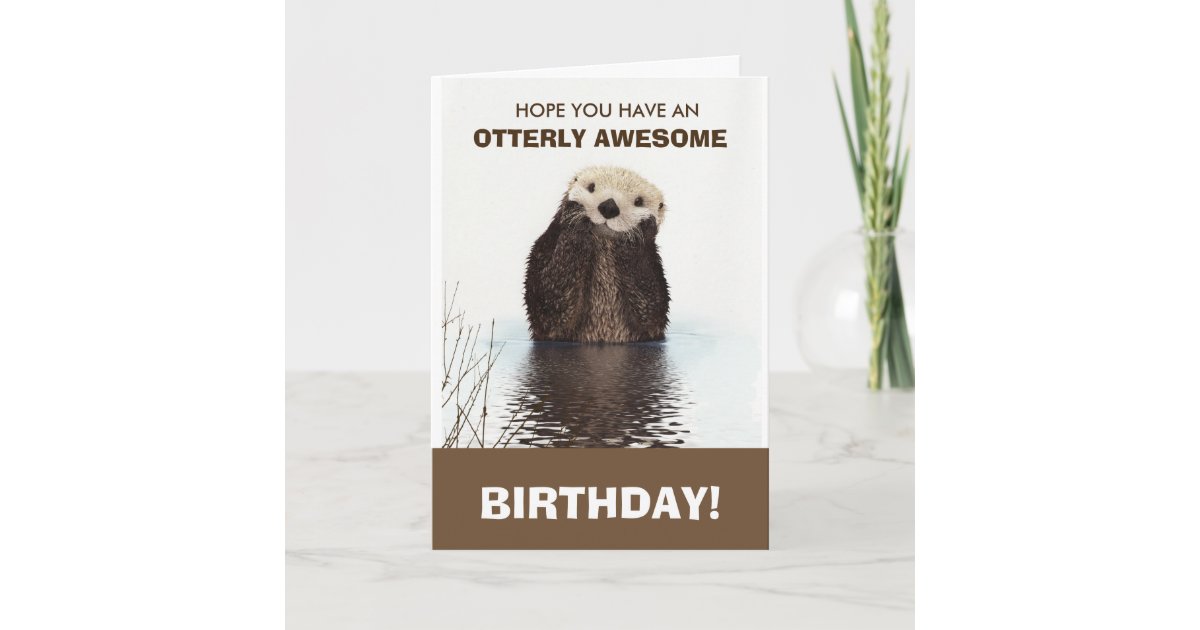 Carte Joyeux Anniversaire De Loutre D Image Mignonne De Zazzle Fr