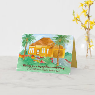 Carte Joyeux Anniversaire de Maison de Realtor Palm Tree