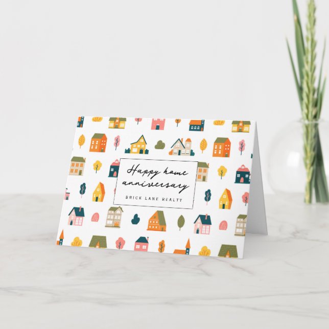 Carte Joyeux Anniversaire de Maison Immobilier (Devant)