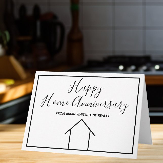 Carte Joyeux Anniversaire de Maison Simple Moderne Immob (Créateur téléchargé)