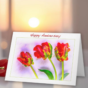 Carte Joyeux Anniversaire de Mariage aux Tulipes F