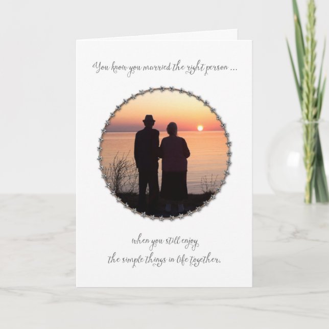 Carte Joyeux Anniversaire de Mariage Coucher de So (Devant)
