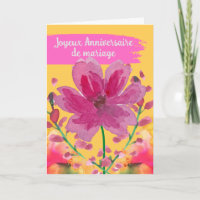Joyeux anniversaire de Mariage en français avec fl