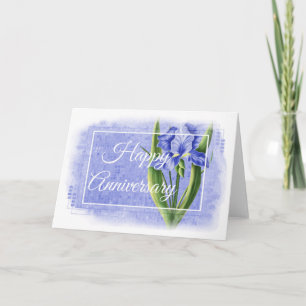 Carte Joyeux Anniversaire de Mariage - Iris Bleu d