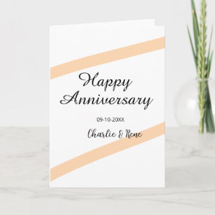 Carte Joyeux anniversaire de mariage lignes pastel orang