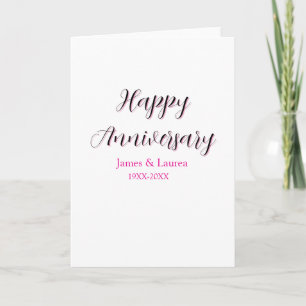 Carte Joyeux anniversaire de mariage nom date année simp