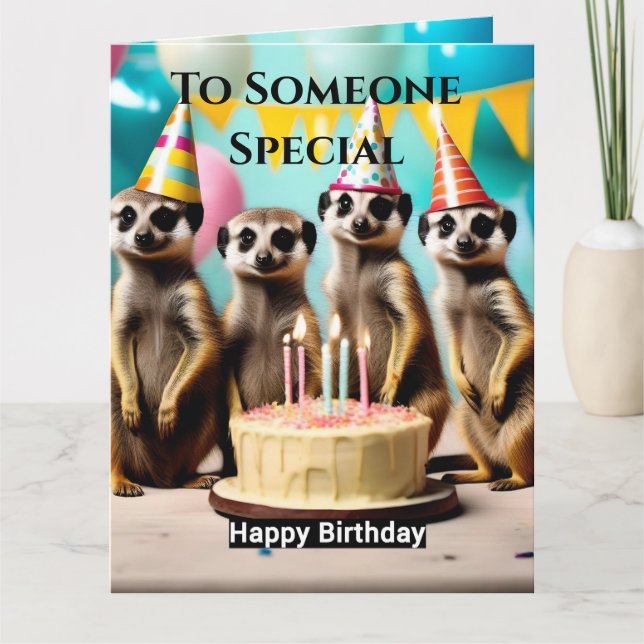 Carte Joyeux anniversaire de Meerkat, (Devant)